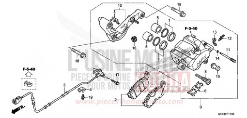 ETRIER DE FREIN ARRIERE VFR1200XE de 2014